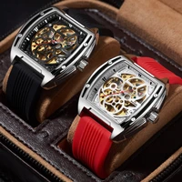 swish fashion automatic skeleton wristwatch casual mechanical watches for men sports tourbillon clocks with silicone strap