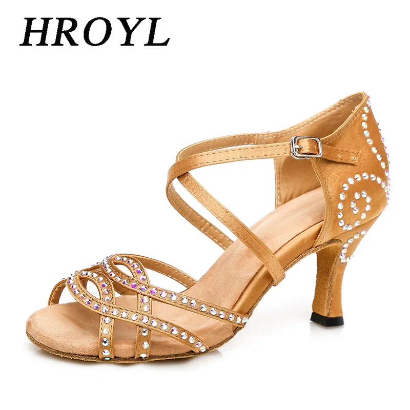 HROYL/Профессиональная женская обувь для латинских танцев Сандалии бальных