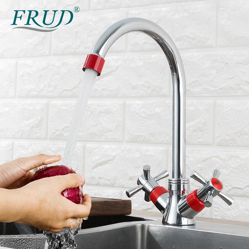 FRUD многоцветный смеситель для кухни раковины однорычажный поворотный носик