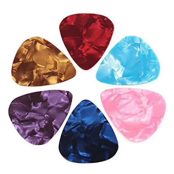 

New 100Pcs Guitar Picks Acoustic Electric Plectrums Celluloid Ran Color