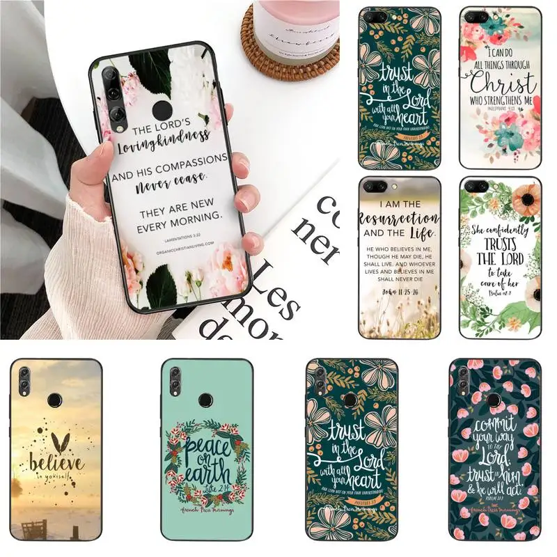 

YNDFCNB Bible verse Philippians Jesus Christ Christian Phone Case For Huawei Honor 8X 9 10 20 Lite 7A 7C 10i 9X play 8C 9XPro