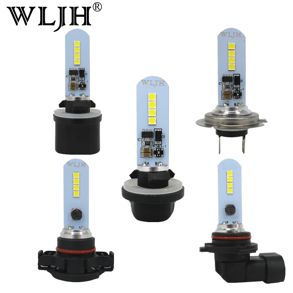 WLJH 2x супер белый H7 9006 PSX24W светодиодный автомобильный Стайлинг H8 противотуманная