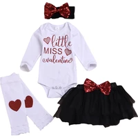 baby clothes st valentines day costume 4 pcs baby girl clothes set romper with leg warmer skirt and headband baby girls sets
