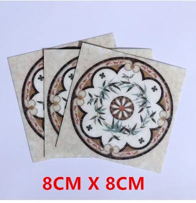 8CM X8CM 20 шт., европейская самоклеящаяся напольная мозаичная плитка, стикер s, водонепроницаемая Керамическая Настенная Наклейка, обои для домашнего декора, строительный инструмент - Цвет: 8CM X8CM