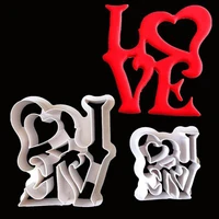 2pcs valentines day cake love heart decorating fondant plunger cutters tools cookie biscuit mold wedding set baking accessories