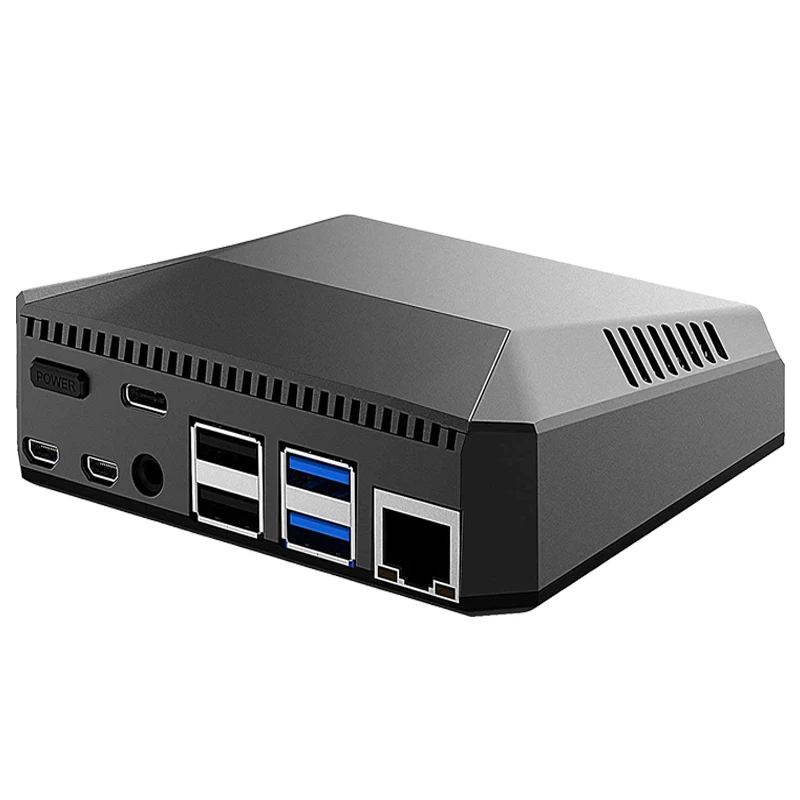 Алюминиевый Чехол для Raspberry Pi 4, корпус в металлической коробке с охлаждающим вентилятором для Raspberry Pi 4, Модель B Pi 4B