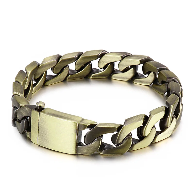 

Stainless steel hip hop men's bracelet Fashion trendy men's wild titanium steel domineering bracelet jewelry