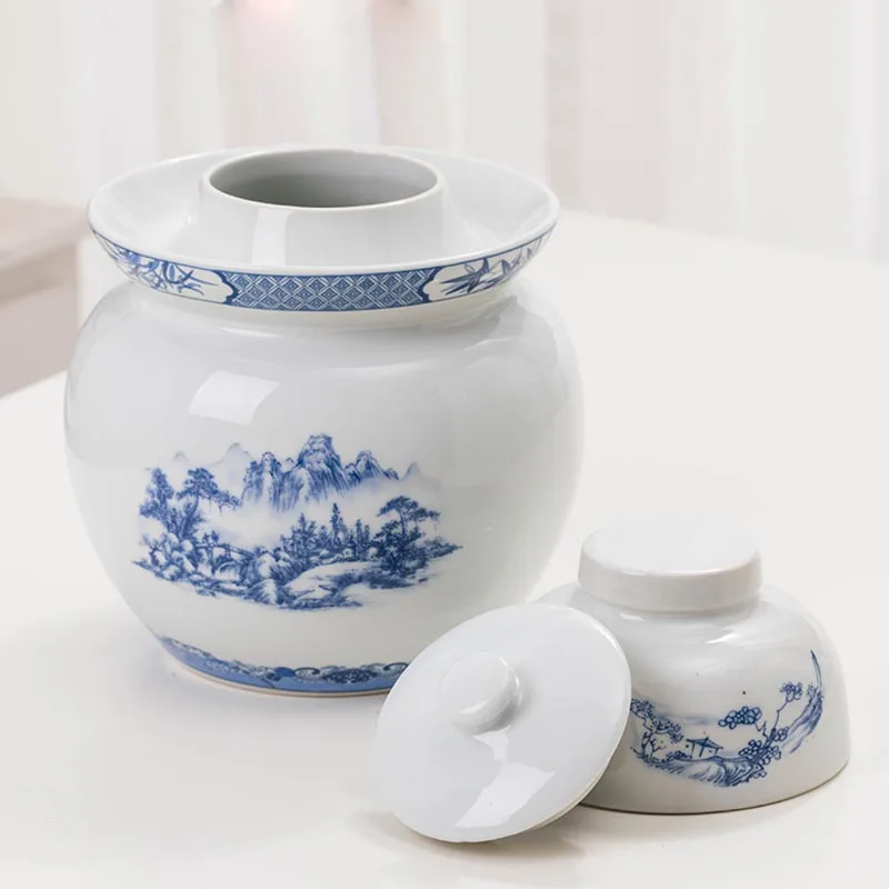 Керамическая банка для маринования Цзиндэчжэнь керамический контейнер кимчи