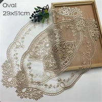 european lace embroidery luxury oval placemat coffee coaster table bedroom computer sofa armrest cover banquet party decoration