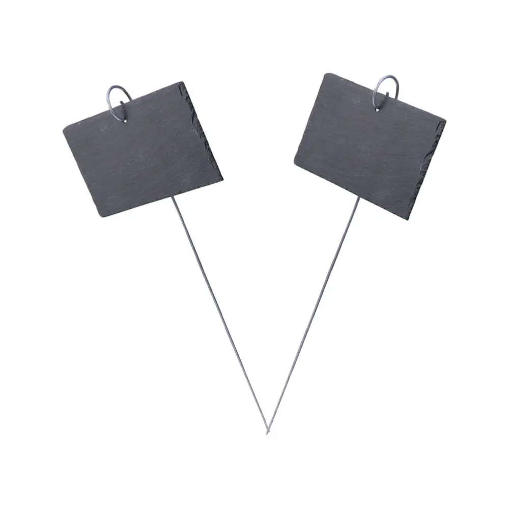 

2pcs Natural Style Slate Plant Labels Black Plant Label Signs Slate Plant Tags