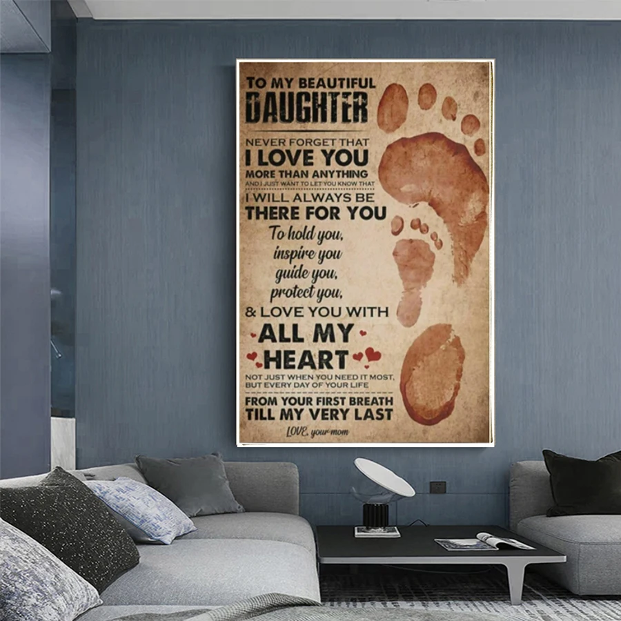 

To My Beautiful Daughter Mom - Mother And Daughter Diamond Painting Kits for Adults Kids 5D DIY Round Drill Art Home Room Decor