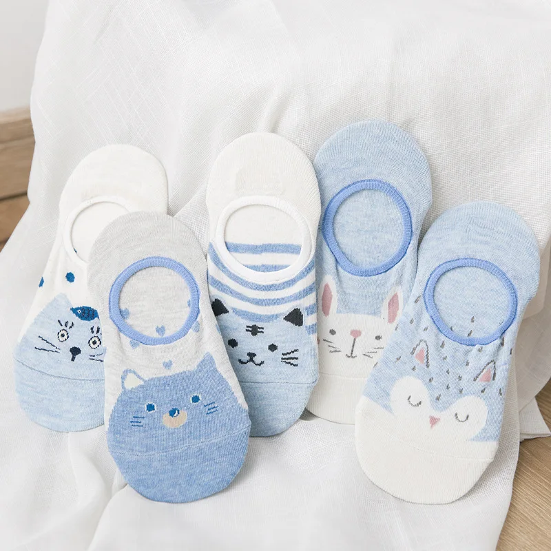 5 пар/up. женские носки невидимые короткие силиконовые Нескользящие башмачки