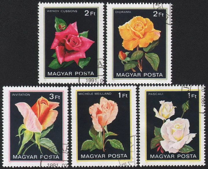 

5 шт./компл. марки почты Венгрии, 1982 цветов розы, использованные почтовые марки для коллекционирования