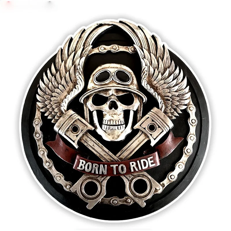 

14.9*14cm Creative skull badge Car Sticker Motorcycle Bumper Trunk Laptop Window Decals Vinyl Car Styling Decoration