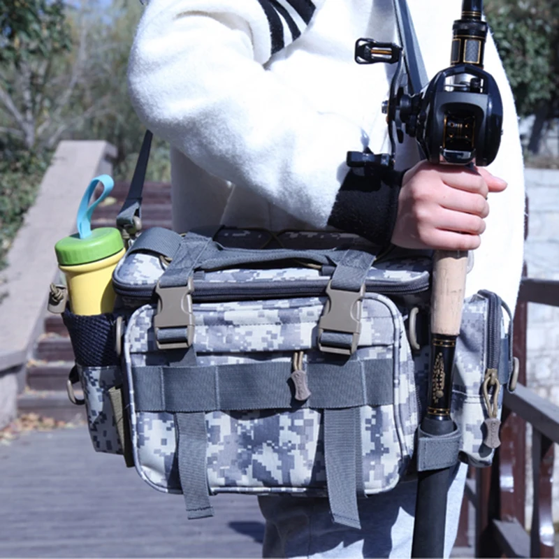 

Shoulder Bag Luya Bag Multi-Function Fishing Bag Single Shoulder Oblique Waist Bag Bait Bag Gray Camouflage