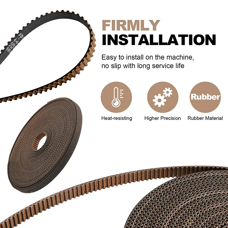 

5M GT2 Toothed Belt, 5 Pcs 16 Teeth Aluminium Toothed Disc,2mm Pitch 6mm Width Rubber Timing Belt with Strong Abrasion