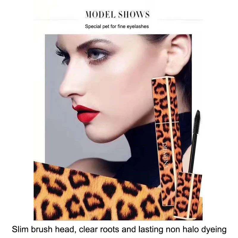 

Ne Pas Ramasser Mascara Cosmétique Long-lasting Waterproof Leopard Print Mascara Lengthening Black Eyelashes Extension Mascara