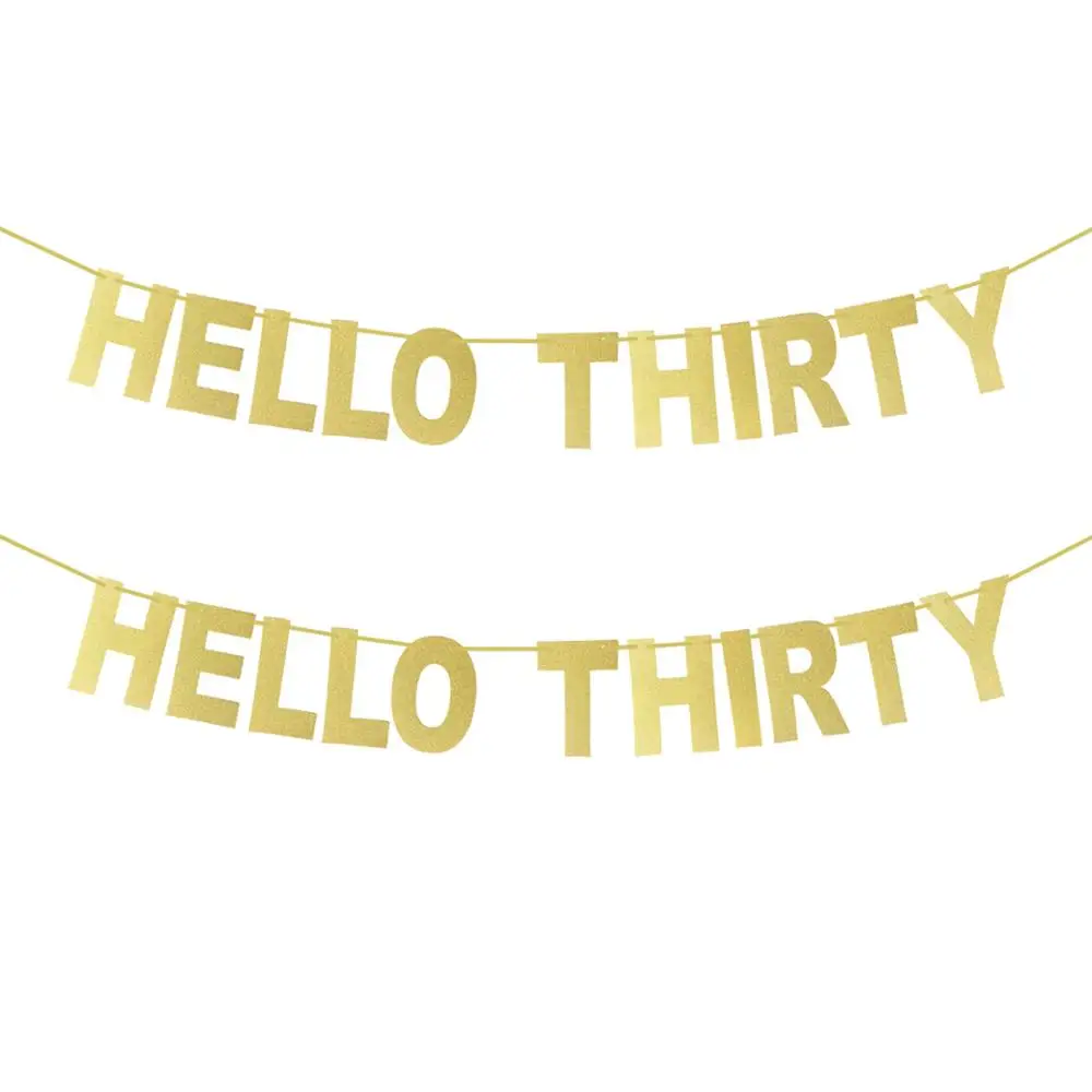 1 набор золотых блестящих баннеров с надписью Hello Twelve флаги флажки украшения для