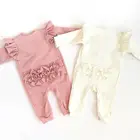 Комбинезоны с рюшами, на пуговицах, с длинным рукавом, 2 цвета, на возраст 0-18 месяцев