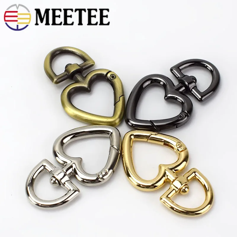 Meetee 4/10 шт. металлические пряжки кольца для ключей Пружинная Застежка карабин