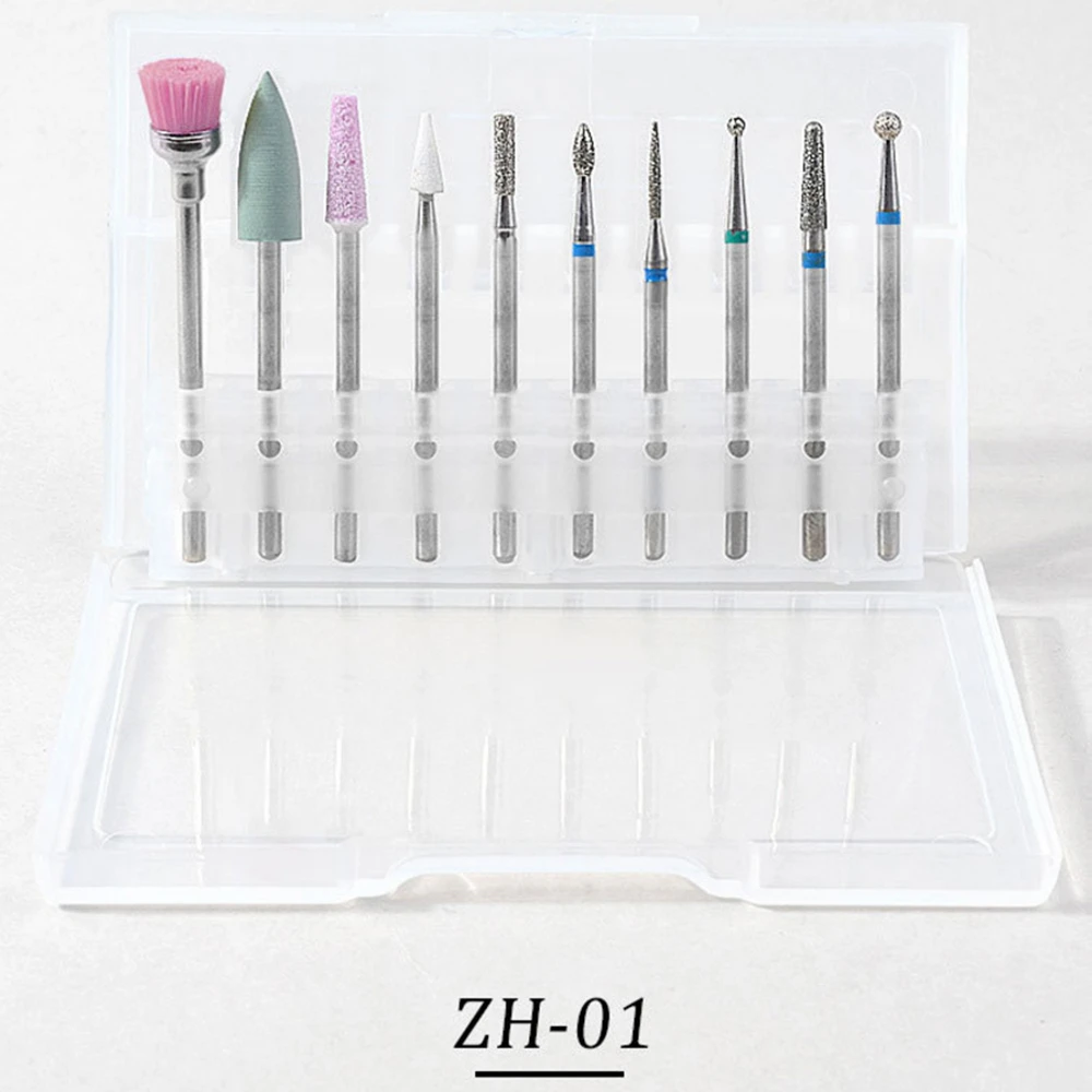 Алмазные фрезы для маникюра набор из 10 твердосплавных насадок оборудование