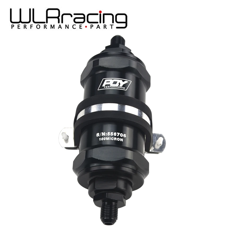WLR RACING-PQY черный AN6/AN8/AN10 встроенный топливный фильтр E85 этанол с 100 микрон элемент из нержавеющей стали и стикер PQY