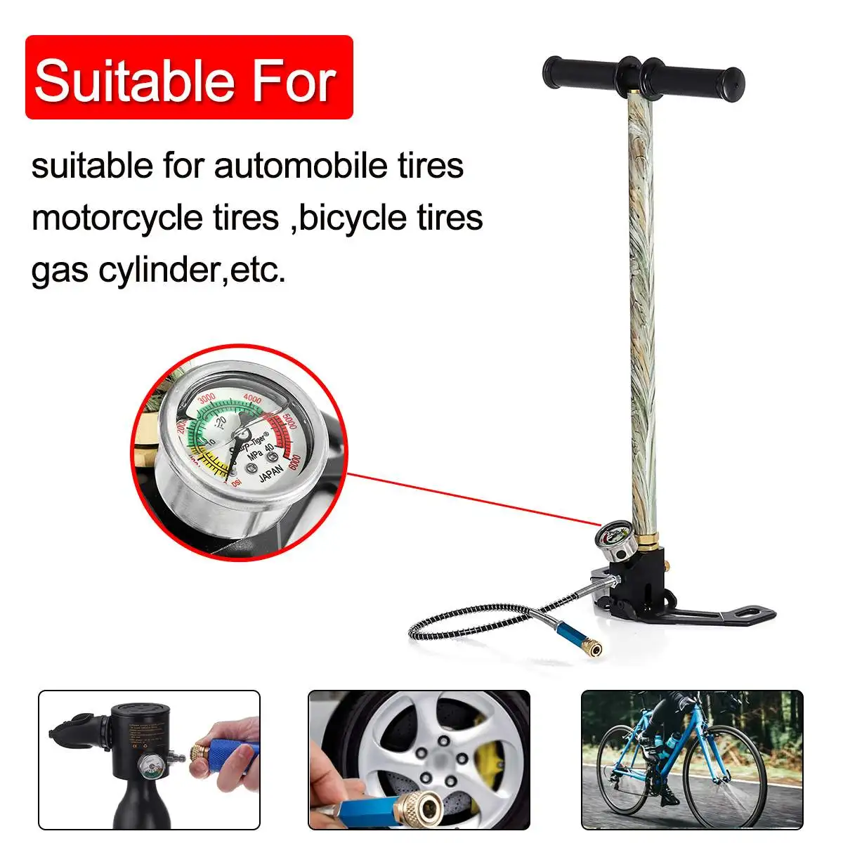 Высокое давление 4500psi Мини Воздушный насос ручной компрессор надувной охотничий Пейнтбол Автомобиль