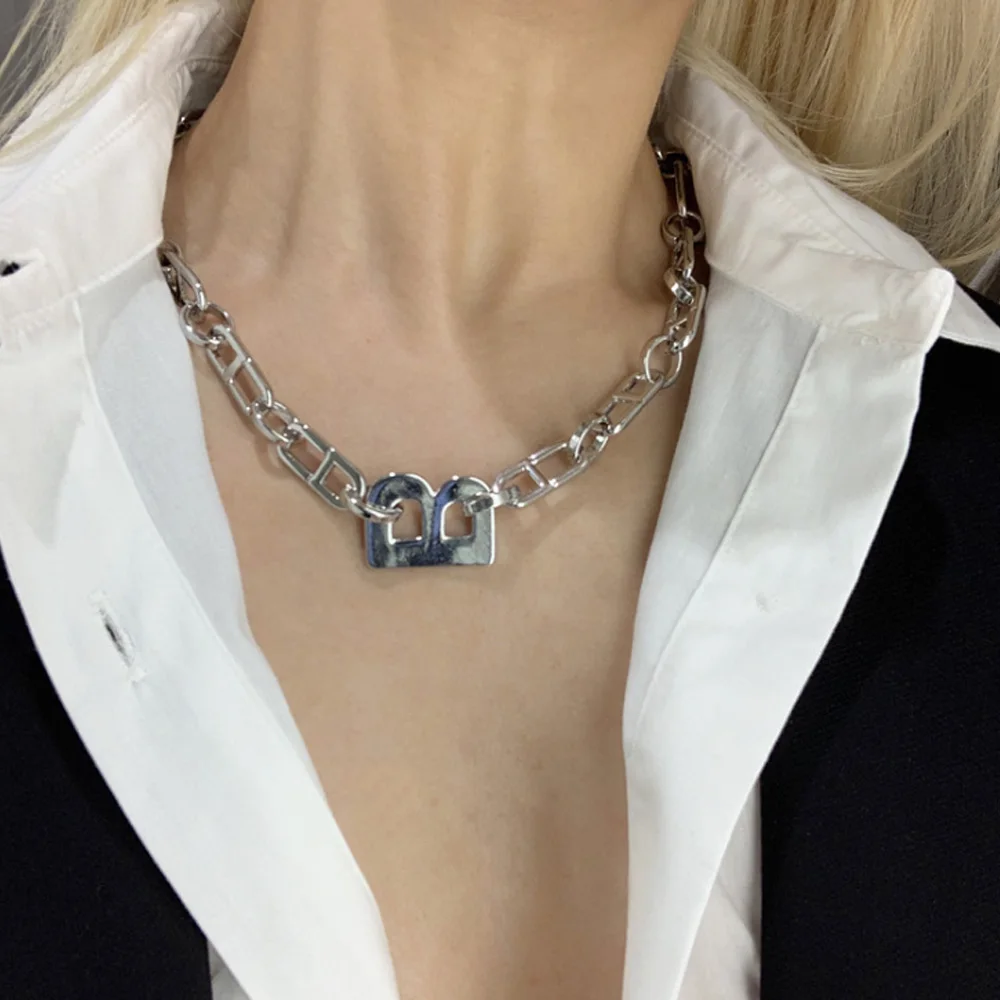 B буквенный Чокер-ожерелье в стиле панк цепочка для ключицы подвеска Золотая