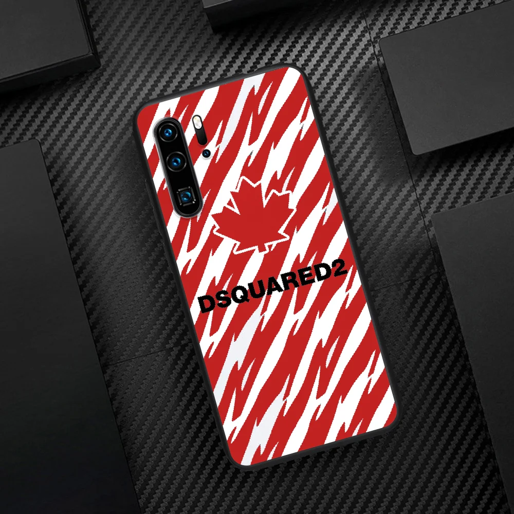 

DSQ2 D2 Fashion Trend Brand Phone Case For Huawei P Mate 10 20 30 40 Pro Lite Smart 2019 2021 black Back Fashion Coque Silicone