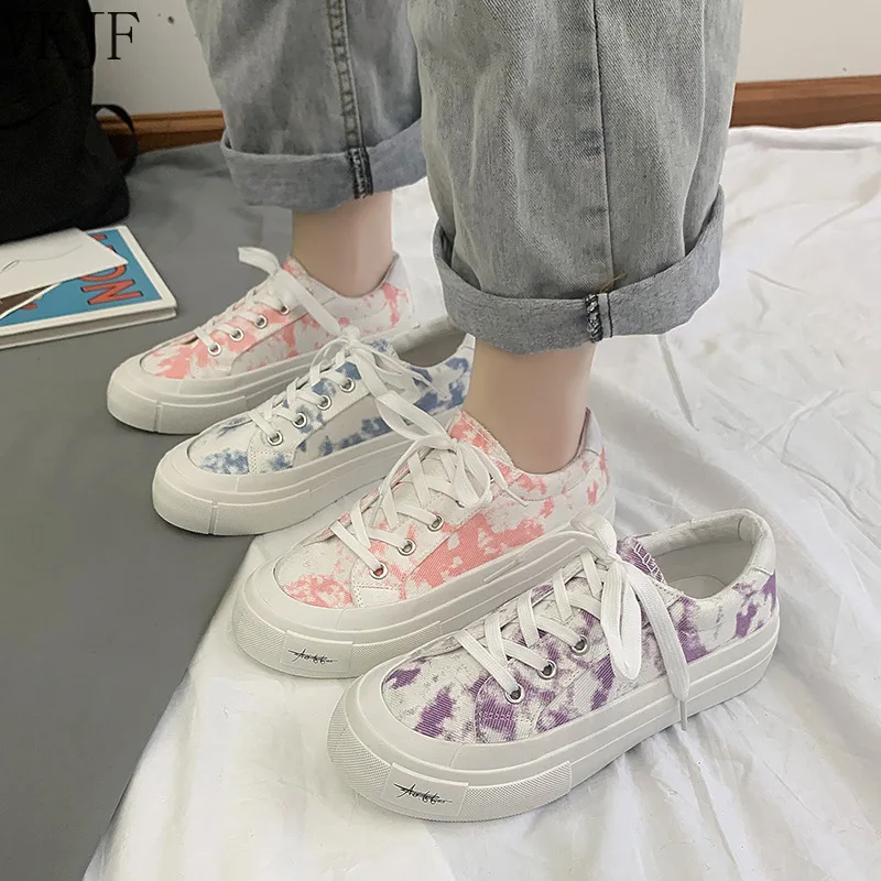 

2021 Ladies Casual Canvas Shoes Breathable Sports Shoes Classic Fashion Outdoor Pure Color Lace-up Girls Shoes Zapatos De Mujer