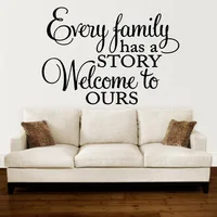 Family Lettering Wall Stickers Every Family has a Story Home Decoration Living Room Bedroom Wardrobe Vinyl Wall Decals Y874