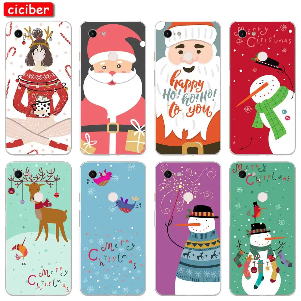 Чехол для телефона с рождественским Санта Клаусом снеговиком Google Pixel 3a 3 4 2