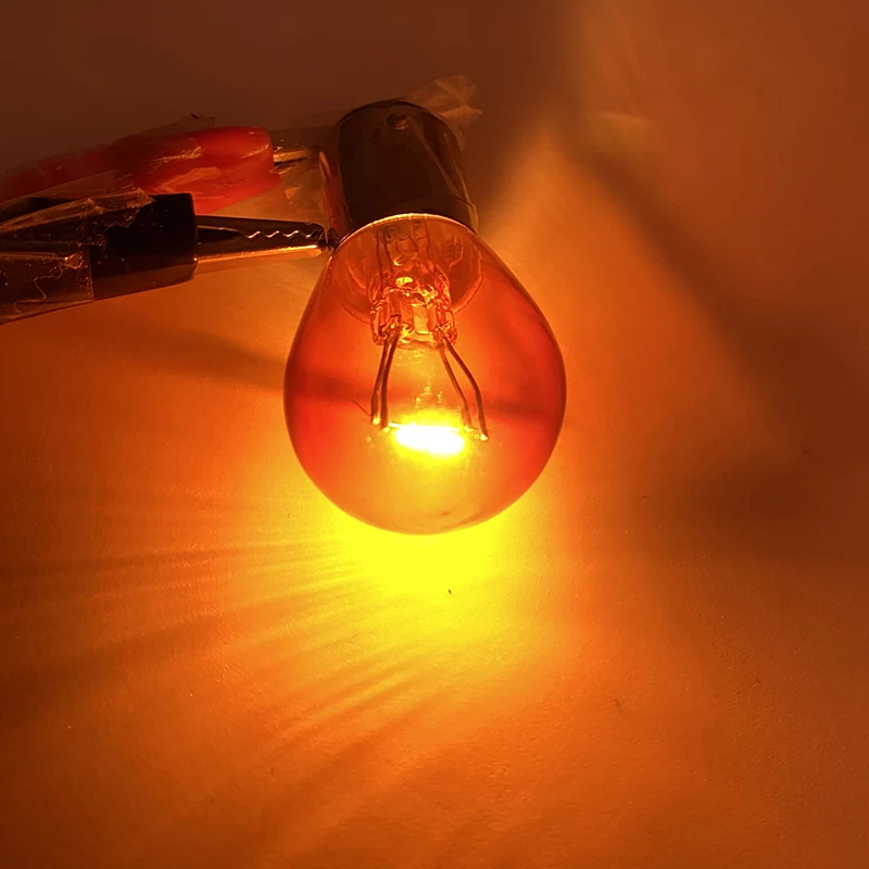 

1 шт., PY21W 1156 BA15S, желтая автомобильная лампа для стоп-сигнасветильник, галогенная лампа BAY15D 12 В, красного и янтарного цвета