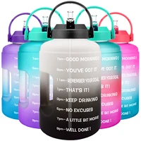 quifit 2 5l 3 78l plastic wide mouth gallon water bottles with straw bpa free sport fitness tourism gym travel jugs phone stand