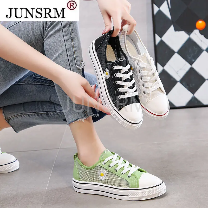 

36-42 large size women's shoes small Daisy canvas shoes female ulzzang tide summer students breathable hollow board shoes
