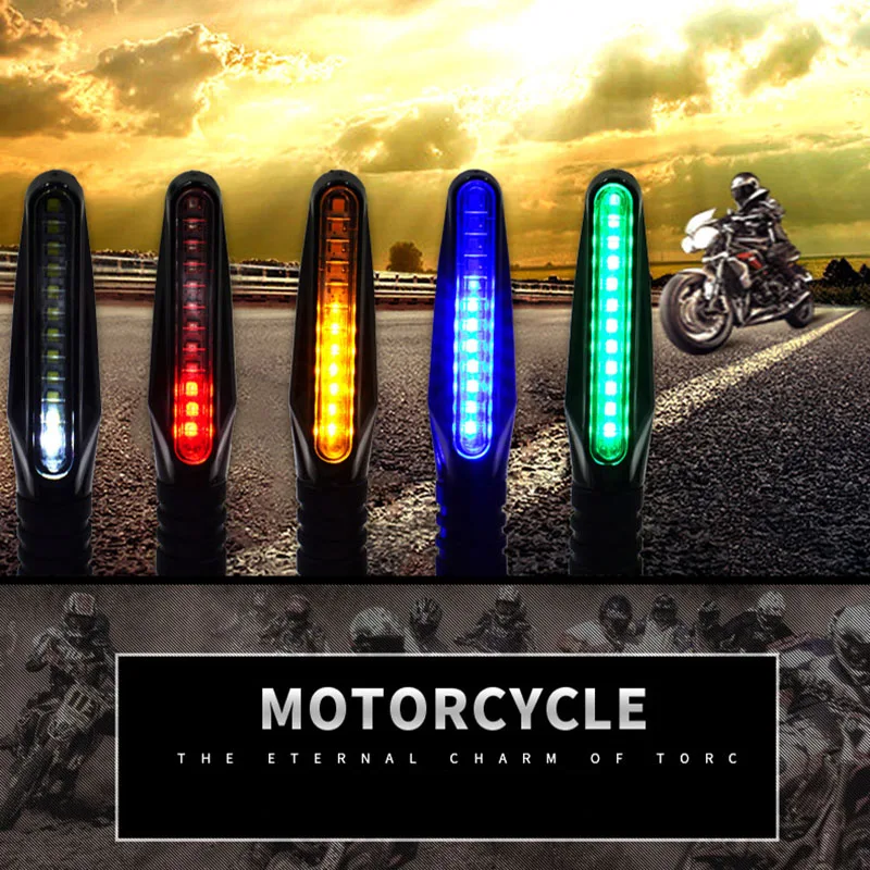 

2 шт./компл. светодиодный поворотник для мотоцикла, поворотный сигнал, поворотный сигнал, гибсветильник мигающий свет s 12 SMD, задний индикатор...