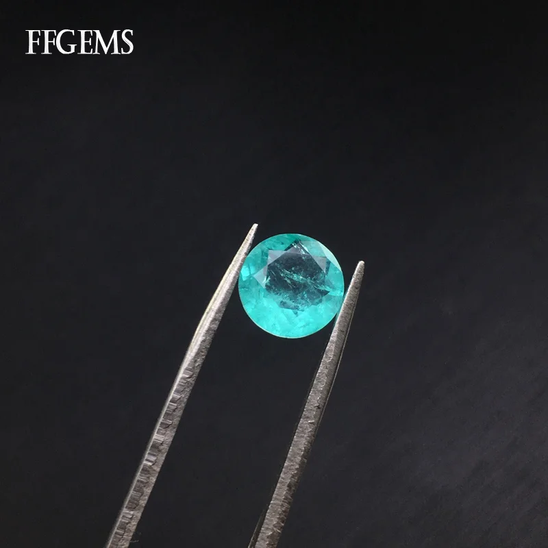 FFGems Brazilian Paraiba Tourmaline Loose Gemstone Created Stone Round Cut for Women Silver or Gold Mounting Diy Jewelry | Украшения и