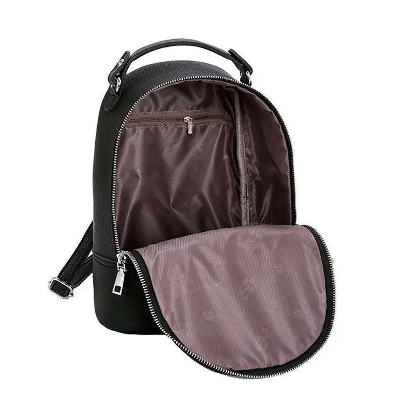 

THINKTHENDO Simple Style Women Fashion PU Leather Backpacks Travel Rucksack Bookbagss School Bag Crossbody For Teenagers Girls