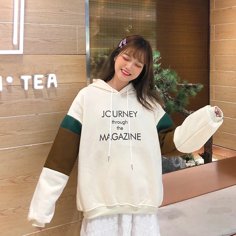 Женская толстовка с капюшоном однотонная утепленная большого размера бархатным