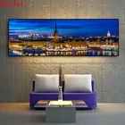 Алмазная 5D картина с полным заполнением, квадратная круглая картина с изображением шведского дома, реки, маринаса, корабля, ночного видения, вышивка