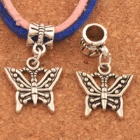 dots swallowtail butterfly charm beads 100pcs zinc alloy bronze dangle fit european bracelets jewelry diy b1116 16x28mm