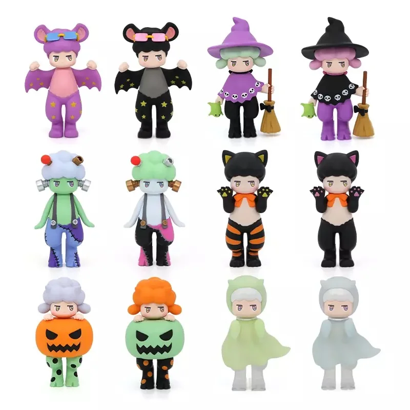 POPMART-caja ciega Pan Shen Serie de Halloween Original, figura de juguete, estilo lindo, Personaje de Anime, regalo sorpresa de cumplea&ntilde;os-1