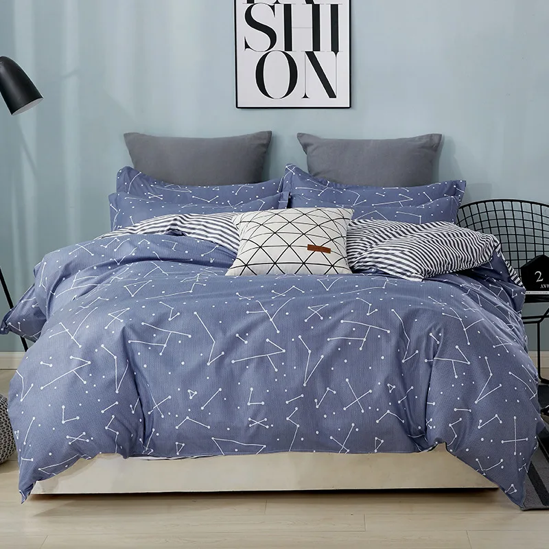 Скандинавский простой белый комплект постельного белья королевского размера с