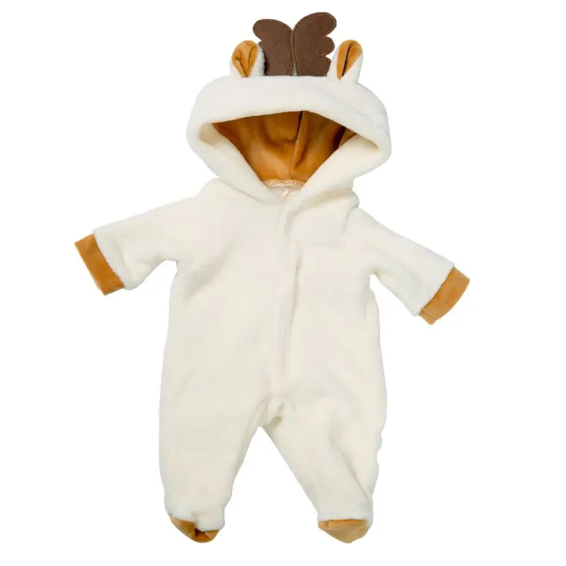 

Doll Clothes Baby New Born Fit 17 inch 43cm Doll Accessories white Suit+Shoes For Baby Gift