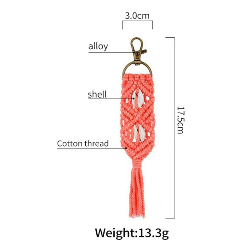 

Boho Hand-woven Tassel Keychain Shell Conch Pendant Women Bag Purse Accessories Bag Charm Car Hanging Jewelry Gifts