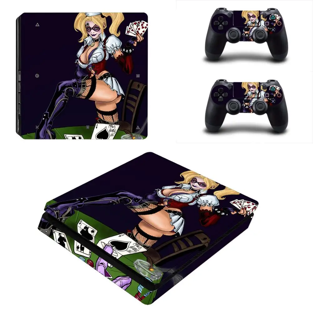 Harley Quinn PS4 Slim sticker s PS 4 тонкие виниловые наклейки для кожи Pegatinas playstation консоли и