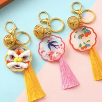 dancing lion diy embroidery kit needlework cross stitch knitting keychain accessories needlework crafts for adults jewelry gift