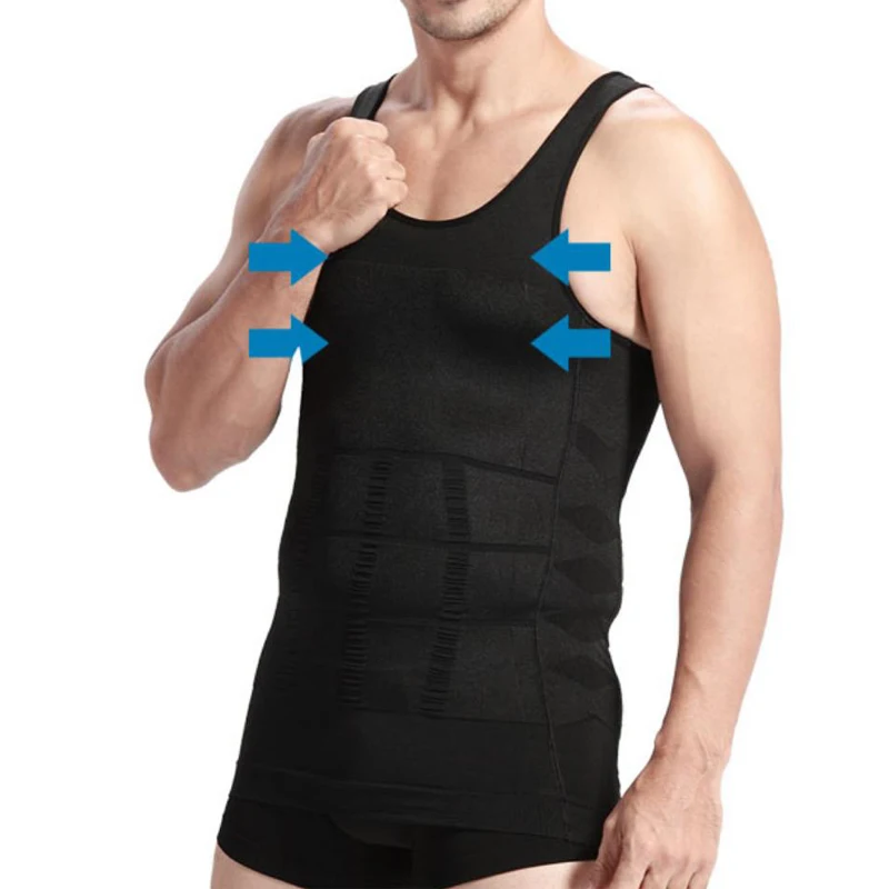 Men Body Shaper Slimming Abdominal Tank Tops Gynecomastia Underwear Compression Belly Chest Vest