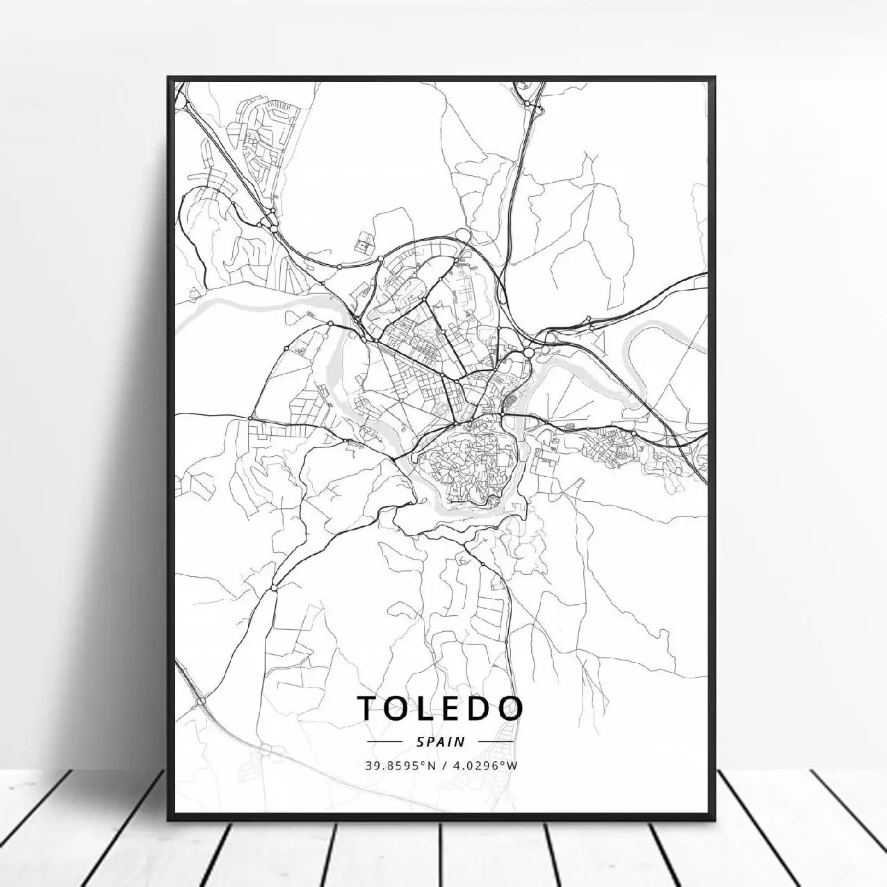 Lleida Toledo Logrono Vigo Murcia Burgos испанский холст художественная карта постер|Рисование и