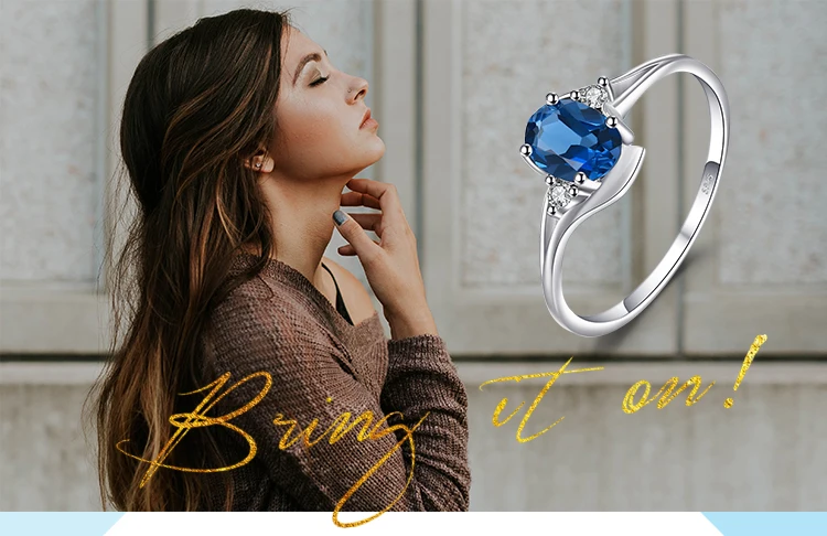 Jewelrypalace Овальный 0.9ct Природные Лондон Голубой топаз Solitaire Обручение кольцо стерлингового серебра 925 новинка года Красивые ювелирные изделия для женщин